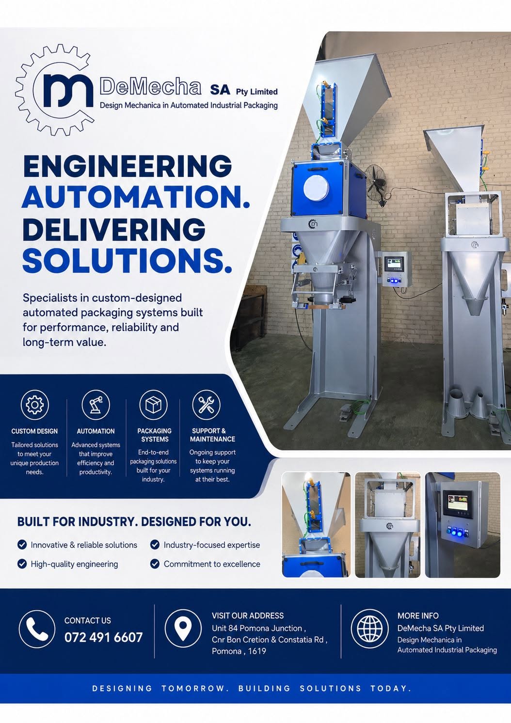 DeMecha screw-fed bagging and weighing machines built in South Africa